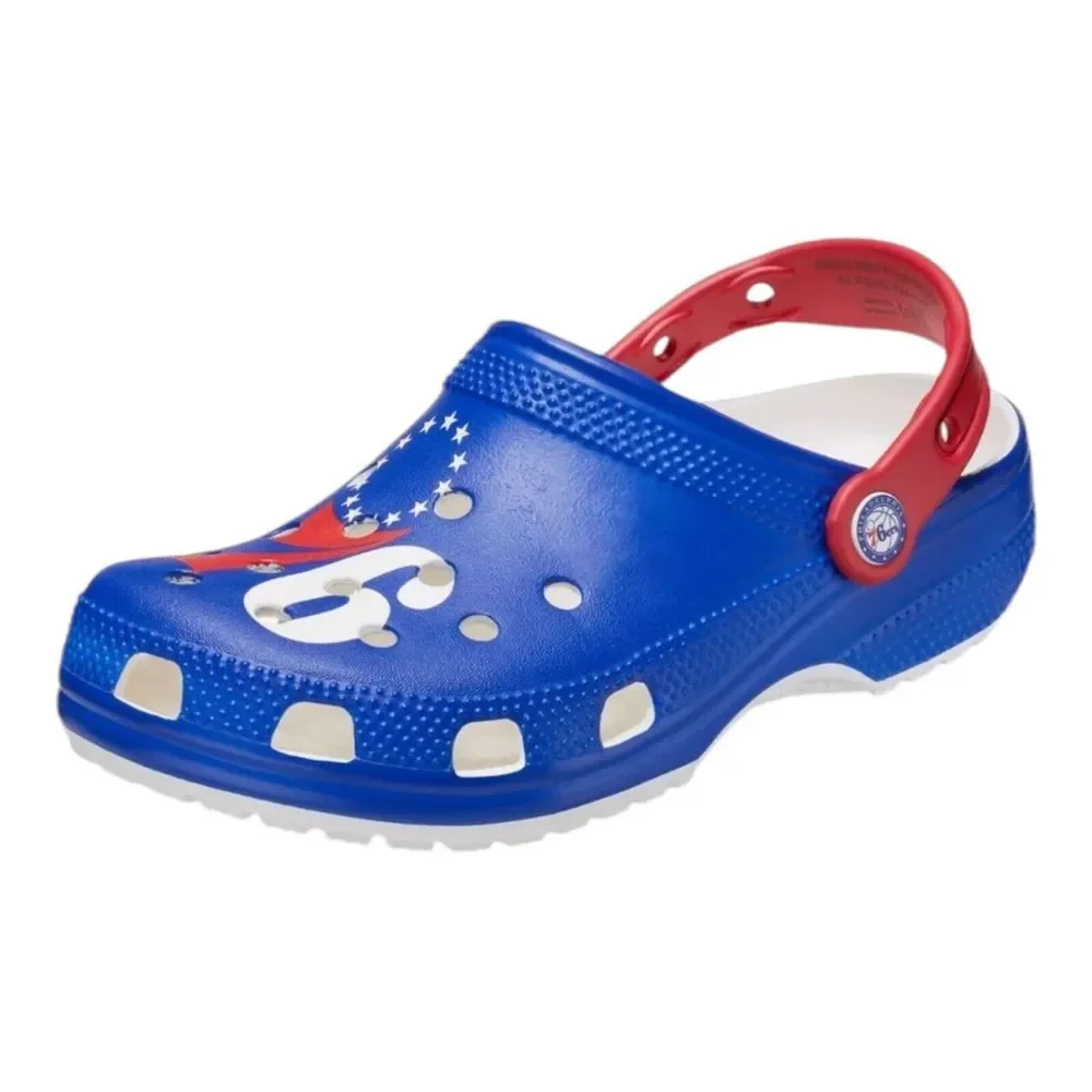 Crocs Classic‎ Clog Philadelphia 76ers NBA Blue Slip On Unisex Men's Size 13